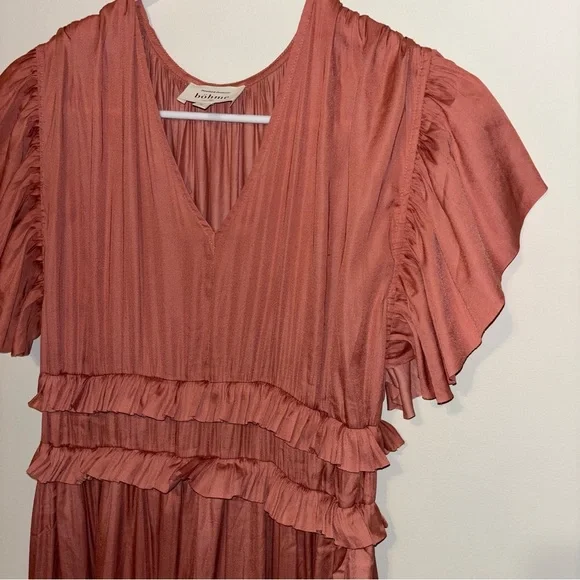 Bohme Willa Ruffle Dress Rust with Ruffle Tiers Size Small - Picture 2 of 8